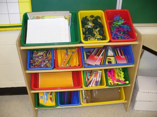 classroom supply organization, classroom supplies