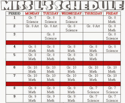 teaching schedule