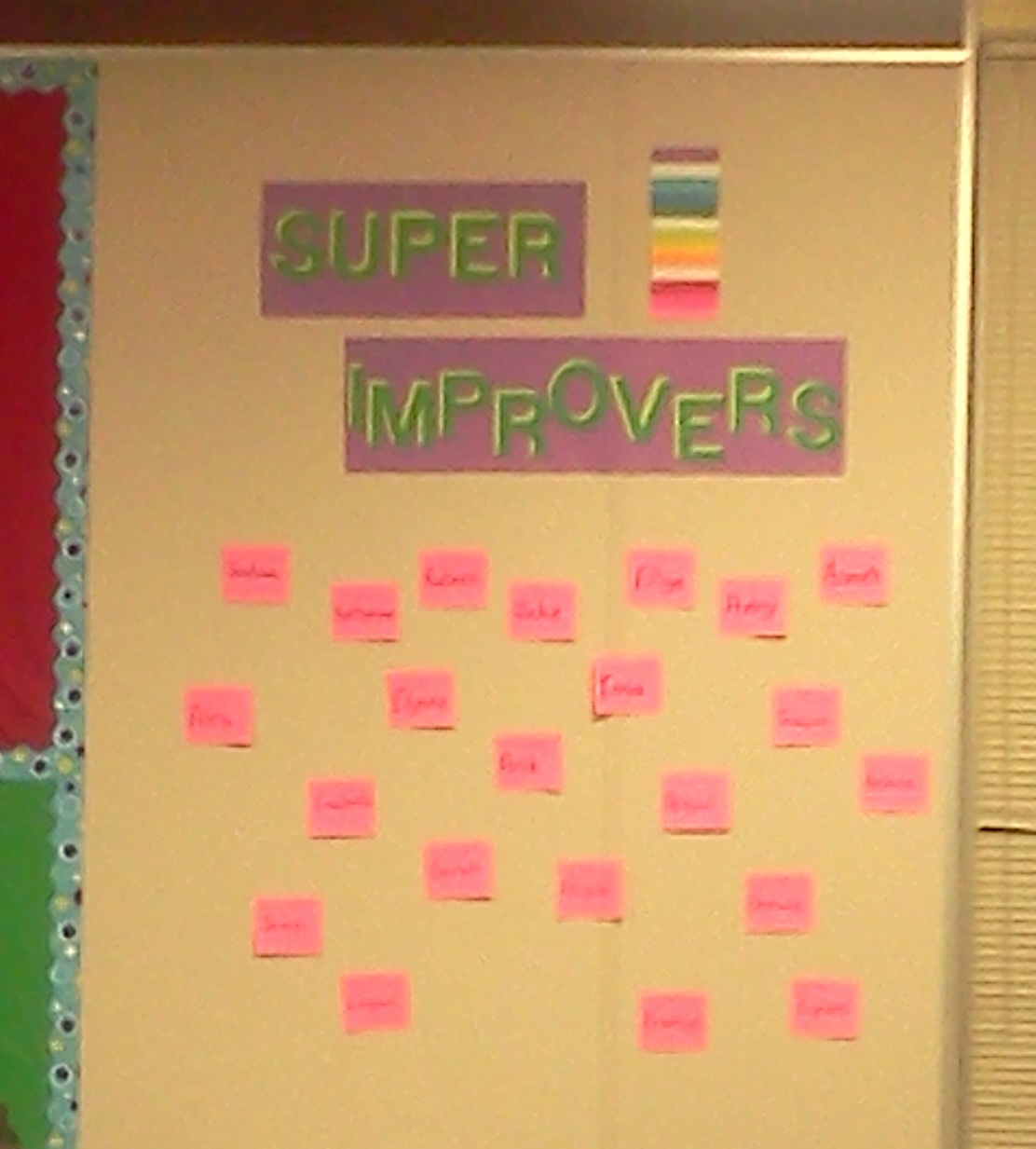 Whole Brain Teaching Wednesday! Super Improvers Wall