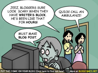 Bloggers Block, writers block comic, whole brain teaching