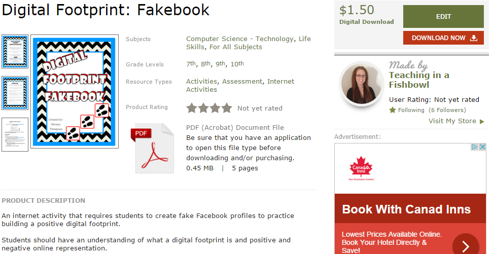 Digital Footprint: Fakebook Assignment