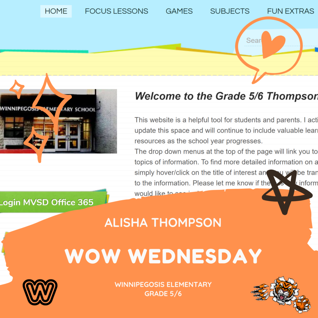 WOW Wednesday, Alisha Thompson, classroom website