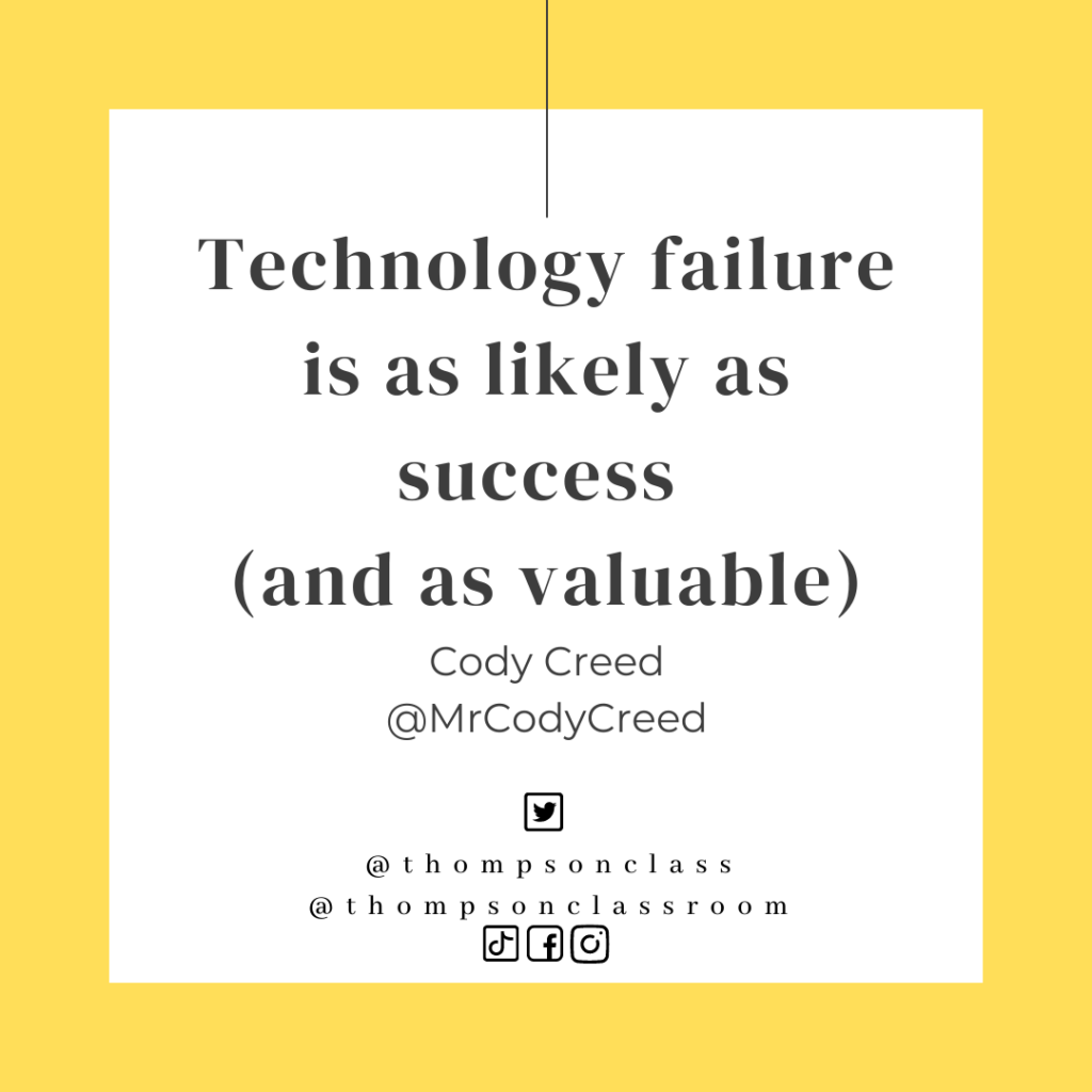 Technology failure is as likely as success (and as valuable) Cody Creed