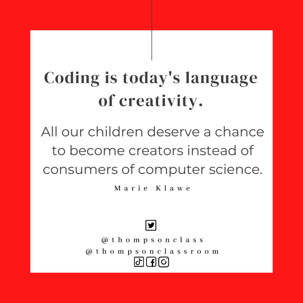 Coding is today's language of creativity. All our children deserve a chance to become creators instead of consumers of computer science