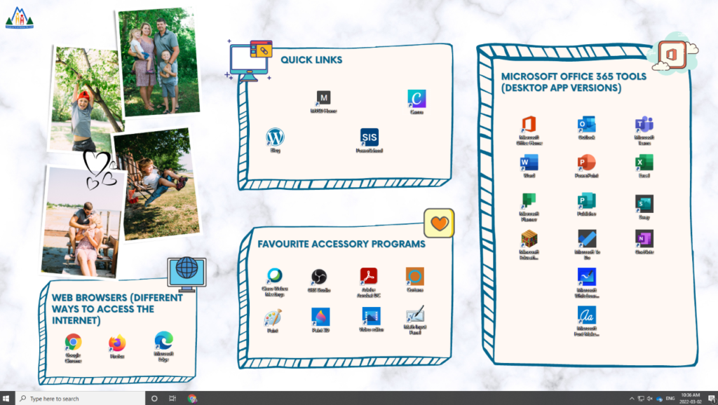 organized desktop using canva template