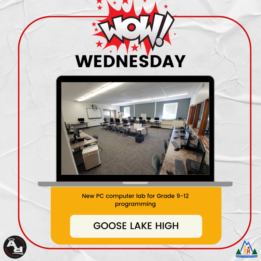 WOW Wednesday, goose lake high, new PC computer lab for Grade 9-12 programming