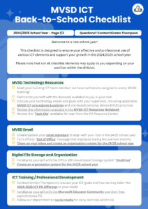 Ict Support Checklist.pdf MVSD Back-to-School ICT Checklist 2024 – Teaching in a Fishbowl